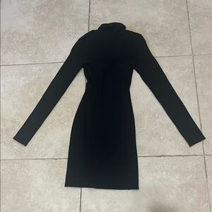 Wild Fable Black Bodycon Midi Dress with Long Sleeves and Turtleneck